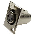 Cliff FC6100 XLR Connector Sleeve Socket 3 Pins Straight Silver 1 pc