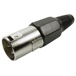 Cliff FC6130 XLR Connector Plug, Straight, 3 Pins, Silver, 1 piece