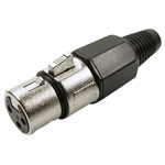 Cliff FC6140 XLR Connector Socket Straight 3-Pin Silver 1pc
