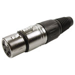 Cliff FC6150 XLR Connector Socket Straight 4 Pins Silver 1 pc