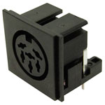 Cliff FC680806 DIN Connector Socket Horizontal Mount 6 Pins Black