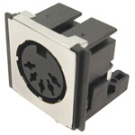 Cliff FM6725 DIN Connector Socket Horizontal Mount 5 Pins Black 1pc