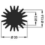 Fischer Elektronik 10021669 SK 585 LED Heat Sink 5.8 K/W Ø20x20mm