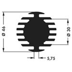 Fischer Elektronik 10021845 SK 598 10 SA LED Heat Sink 4.5 K/W 46x10mm