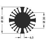 Fischer Elektronik 10021930 SK 602 Heat Sink 2.4 K/W Dia x H 50x20mm