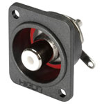 Hicon HI-CEFD-RED RCA Connector 2 Pins Red Sleeve Straight Pin Socket