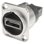 Hicon HI-HDHD-FFDN HDMI Connector Sleeve Socket 19 Pins Silver 1 pc