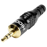 Hicon HI-J35S02 Audio Jack Plug 3.5mm Stereo Gold-Plated Pin Black