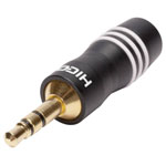 Hicon HI-J35S03 3.5mm Stereo Audio Plug Gold-Plated Pin Black 3-Pin
