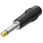 Hicon HI-J63TC-SM Tricone XXL 6.35mm Audio Jack Plug, Mono, 2 Pins, Black
