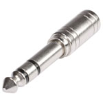 Hicon HI-JS6JS3-MF Jack Adapter 6.35 mm Plug to 3.5 mm Socket Silver