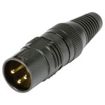 Hicon HI-X3CM-G XLR Connector Plug 3-Pin Black Superior Strain Relief