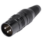 Hicon HI-X3CM-M XLR Connector, 3 Pins, Black, Superior Strain Relief