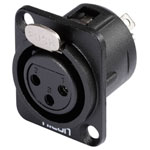 Hicon HI-X3DF-M XLR Connector 3 Pins Black Straight Socket 1 pc