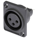 Hicon HI-X3DF-P XLR Connector 3-Pin Sleeve Socket Black Straight 1 Pc