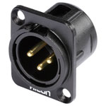 Hicon HI-X3DM-G XLR Connector 3 Pins Black Sleeve Plug 1 pc