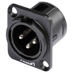 Hicon HI-X3DM-M XLR Connector Sleeve Plug 3 Pins Black 1 pc