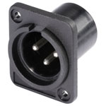 Hicon HI-X3DM-P XLR Connector 3 Pins Black Straight Sleeve Plug 1pc