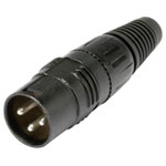 Hicon HI-X3MT XLR Connector Plug Straight 3-Pin Black 1 pc
