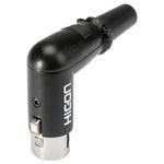Hicon HI-X3RF-M XLR Connector Socket, Right Angle, 3 Pins, Black, 1 pc
