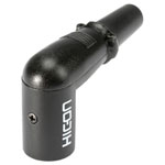 Hicon HI-X3RM-M XLR Plug 3-Pin Right Angle Black Connector with Strain Relief