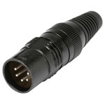 Hicon HI-X5CM-M XLR Connector Plug Straight 5 Pins Black Strong Strain Relief