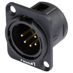 Hicon HI-X5DM-G XLR Connector 5 Pins Black Straight Sleeve Plug