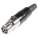 Hicon HI-XMCF5 Mini XLR Connector Socket Straight 5 Pins Silver 1 Pc