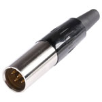 Hicon HI-XMCM5 Mini XLR 5-Pin Plug Silver Straight Connector 1pc