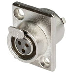 Hicon HI-XMEF3 XLR Connector Socket Vertical Silver 3 Pins 1 pc