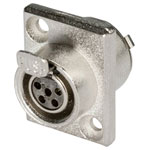 Hicon HI-XMEF5 XLR Socket Vertical 5 Pins Silver 1 pc