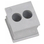 Icotek 39935 KT 2/2 Grommet Slotted Elastomer Grey Terminal Dia 2mm