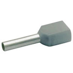 Klauke 8708 Twin Ferrule 0.75 mm² Partially Insulated Grey 1000 pieces
