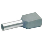 Klauke 87412 Twin Ferrule 4mm² Partially Insulated Grey 100 pieces
