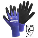 L+D 1169-M Nitril Aqua Nylon Glove Size 8 EN 388 CAT II Protective