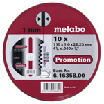 Metabo 616358000 Cutting Disc 115mm 10pcs Steel/Stainless Steel