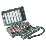 Metabo 626721000 Bit Set 29-Piece Incl. LED Torch, S2-Steel, Colour Coded