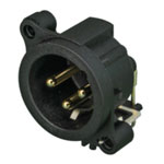 Neutrik NC3MAAH Chassis XLR Connector 3-Pole Right Angle Black UL94 HB