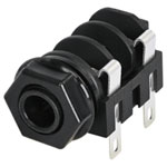 Neutrik NMJ2HF-S Audio Jack Socket 6.35mm Mono Black Durable Lockable