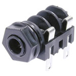 Neutrik NMJ4HF-S 6.35mm Mono Audio Jack Socket 2 Pins Black