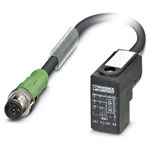 Phoenix Contact 1435580 Sensor/Actuator Cable 0.3m M12 Black-Gray LED PUR