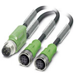 Phoenix Contact 1510722 Sensor/Actuator Cable 4P M12 A-Coded Black 0.3m