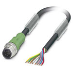Phoenix Contact 1522516 SAC Cable 8P M12 PUR Halogen-Free 5m Black-Gray