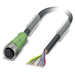 Phoenix Contact 1522590 Sensor/Actuator Cable 8-POS PUR Black 1.5m M12 A-coded