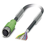 Phoenix Contact 1522888 SAC Cable 8P PUR Shielded M12FS 5m Black-Grey
