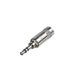 Rean NYS231L AV 3.5mm Stereo Silver Plug, Metal Case, Strain Relief