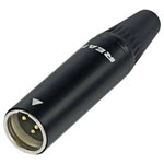 Rean RT3MC-B Mini XLR Plug 3-Pin Straight Black For AV Installations