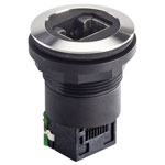 Schlegel RRJVA_RJ45_STB RJ45 Socket, IP67, TPE Flap, Stainless Steel