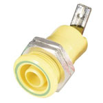 Schnepp BU 4600 ge Safety Jack Socket 4mm Vertical Yellow Flange 1 piece