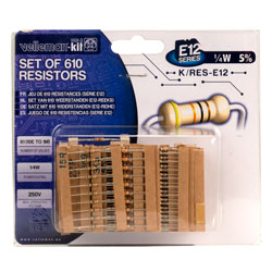 Velleman K/RES-E12 E12 Carbon Film Resistor Kit (610-Piece)